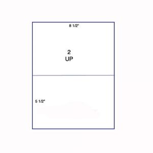 Laser Labels- White 8 1/2 Inchx5 1/2 Inch 2 labels per sheet, Minimum Order Qty By 50, Qty Increment By 50