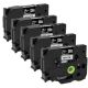 Brother HGe2415PK High Grade 18mm Black on White P-touch Label Tape Length of 8m Compatible 5Pk