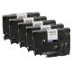 Brother TZe-231 P-Touch Label Tape, 12mm 0.5 Inchx26', Length of 8M, Black on White, Compatible 5 Pack