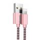 USB A to Lighting Compatible Nylon Cable for iphone 3 Feet - Pink