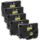 Brother HGeS6415PK High Grade 18mm Black on Yellow P-touch Label Tape Length of 8m Compatible, 5PK