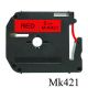 Brother MK421 9mm Black On Red P-Touch Label Tape, Compatible