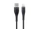 Havit CB705 Lightning to USB Anti-Winding and Aluminum Braided Fast Charging cable, 1M_Black