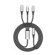 Baseus 3 in 1 Charging Cable Type-C to Type-C / Lightning / Micro USB  4ft  Black