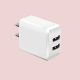 Travel Charger Adapter (with Dual USB output) White 
