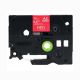 Brother TZe-435 12mm (0.5 Inch), Length of 8M, White on Red Compatible Label Tape